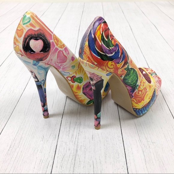 CLEARANCE Latisha Wood Just Fab Sweets For My Sweet Candy High Heels Size 7 - Picture 11 of 16